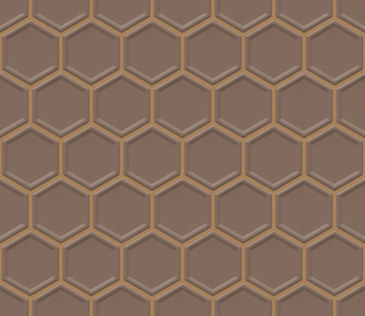 The Mosaic Factory Barcelona Badkamer Tegel Hexagon- Brons Porselein Geglazuurd 281x325 mm, voeg golden dust