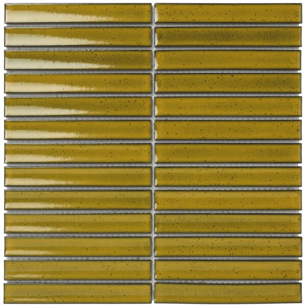 The Mosaic Factory Sevilla Badkamer Tegel Kitkat Vinger - Geel Porselein Geglazuurd 296x299 mm