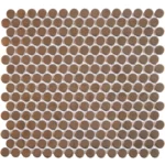 The Mosaic Factory Venice Pennyround Badkamer Tegel Rond - Brons Metallic 315x294 mm