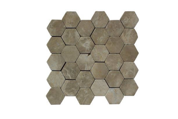 Stabigo 13554 Mosaic Hexagon Small 6cm Moccacino