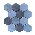 Terre d'Azur Hexagonale Mosaic Ocean Blue 28x30 cm