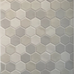 Hexagonale grijs met witte tegel mat