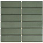 The Mosaic Factory Barcelona Badkamer Tegel Rechthoek - Forest Green Porselein Geglazuurd 291x297 mm