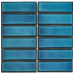 The Mosaic Factory Barcelona Badkamer Tegel Rechthoek - Azure Blue Speckle Porselein Geglazuurd 291x297 mm
