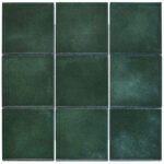 The Mosaic Factory Kasba Badkamer Tegel Vierkant - Forest Green Mat Porselein 297x297 mm