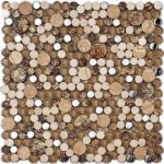 Badkamer tegels Planeet Goud 30x30 - Rond Wandtegels Glas