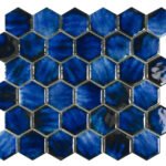 Badkamer tegels Mykonos Blauw 31,2x27 - Hexagon Wandtegels Geglazuurde porseleinen steengoed