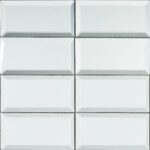 Badkamer tegels Selfie zilveren schuine rand 30,2x30,6 - Rechthoek Wandtegels Glas