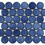 Badkamer tegels Rond Blauw 30,4x26,3 - Rond Wand en vloer Geglazuurde porseleinen steengoed