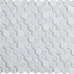 Badkamer tegels Levend Wit 30x30 - Hexagon Wandtegels Glas
