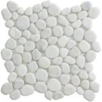 Badkamer tegels Perla Waterpas Wit 26,5x26,5 - Kiezels Wand en vloer Natuursteen