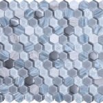 Badkamer tegels Levend Grijs 30x30 - Hexagon Wandtegels Glas