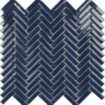 Badkamer tegels Chevron Blauw Glans 28,3x27,7 - Rechthoek, visgraat Wand en vloer Geglazuurde porseleinen steengoed