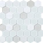 Badkamer tegels Tour Wit 30x30 - Hexagon Wandtegels Glas