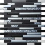 Badkamer tegels Kwarts Zwart 30x30 - Rechthoek Wandtegels Glas