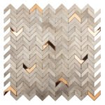 Badkamer tegels Surfaces Delta Koper 28,1x28,3 - Visgraat Wandtegels Metaal