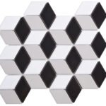 Badkamer tegels Kubus Grijs 26,74x30,9 - Ruit Wand en vloer Geglazuurde porseleinen steengoed