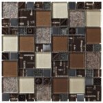Badkamer tegels Carnaval Bruin 30x30 - Vierkant Wandtegel Glas