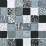Badkamer tegels Elementen Zwart 30x30 - Vierkant Wandtegels Glas