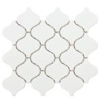 Badkamer tegels Vlam Wit Glans 28x24,6 - Arabesk Wand en vloer Geglazuurde porseleinen steengoed