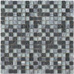 Badkamer tegels Lagos grijs zwart mix 30x30 - Vierkant Wand en vloer Glas