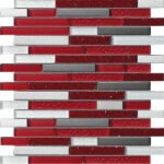 Badkamer tegels Kwarts Rood 30x30 - Rechthoek Wandtegels Glas