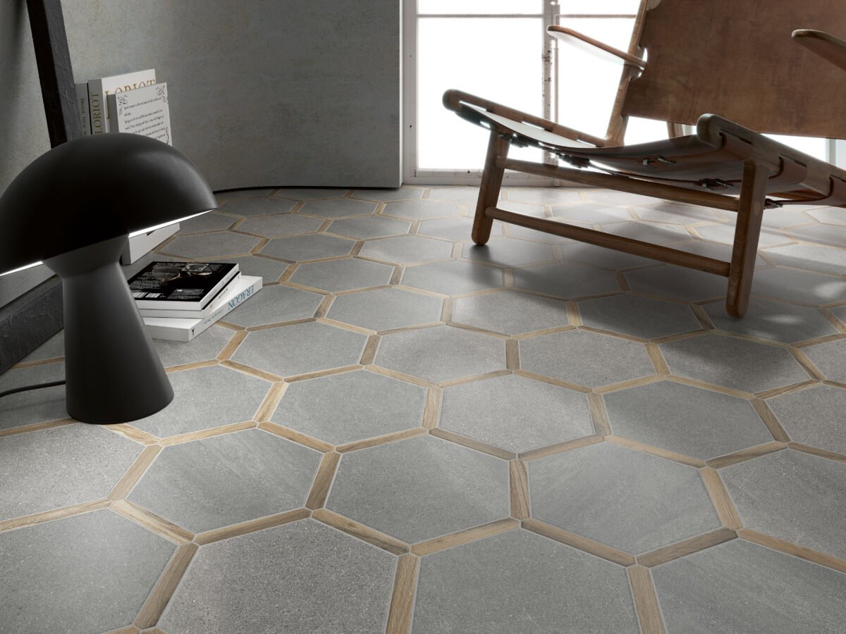 Monopole Avant Hexagon Tegels Sacramento Gris Roble 22 x 25 CM Porselein SFEER